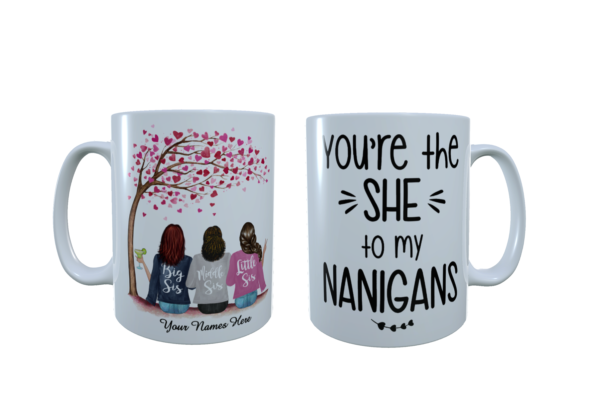 Blossom Tree Best Friends Custom Ceramic Mug, Custom Sisters Mug